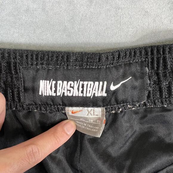 Vintage Nike Basketball Shorts Mens XL Black Dazzle Shiny 90's Y2K Sports Swoosh - Picture 3 of 6